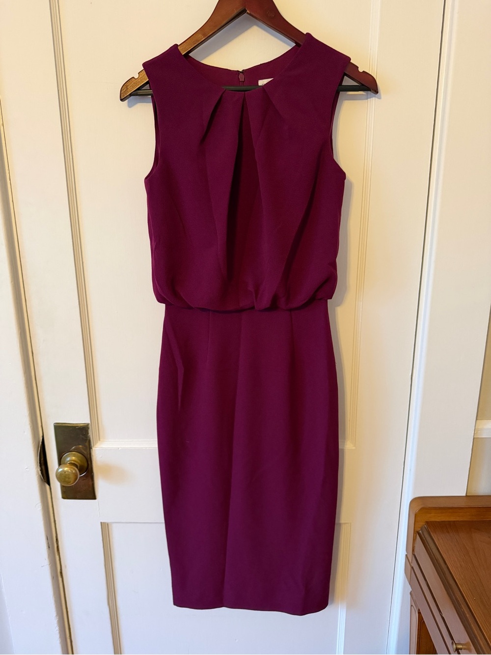 Dress the Population Amada Magenta Midi Dress Cocktail Party Wedding Guest S